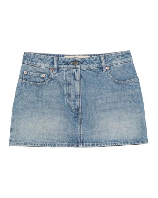 Valentino Garavani Blue Denim Skirts