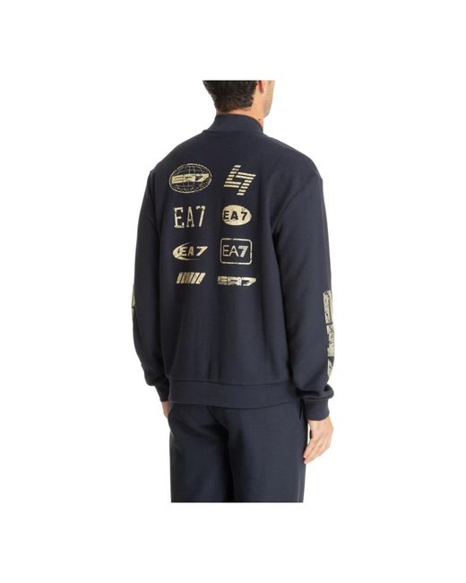 EA7 Blue Zip-Throughs for men