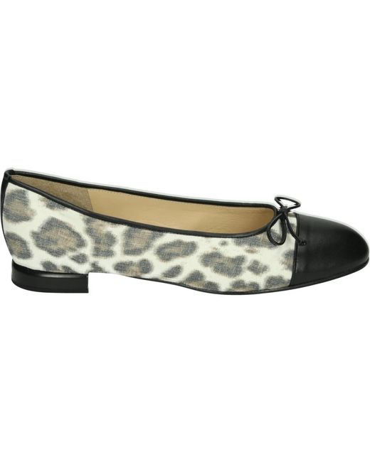 Brunate Schoenen ,Veelkleurig ,Leer Zwarte Ballerina Schoenen Met Patroon in het Blue
