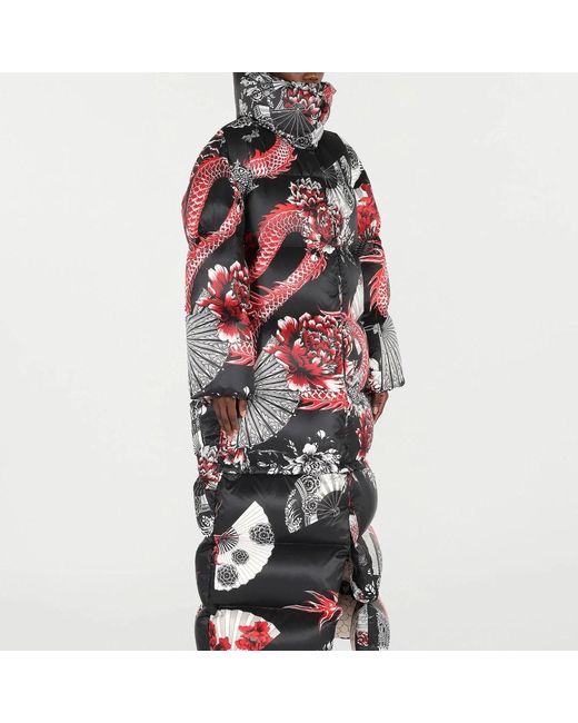 Roberto Cavalli Jassen ,Veelkleurig ,Gewatteerde Donsjas Met All-Over Print in het Red