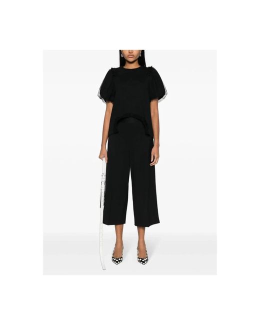 MSGM Black Wide Trousers
