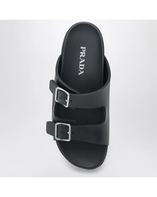 Prada Black Sliders