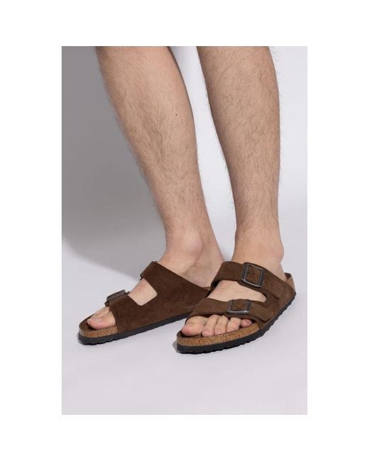 Birkenstock Brown Sliders for men