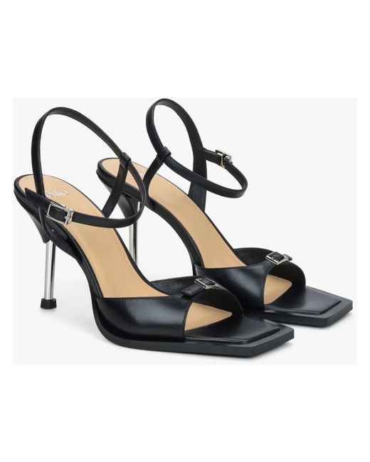 ESTRO Black High Heel Sandals