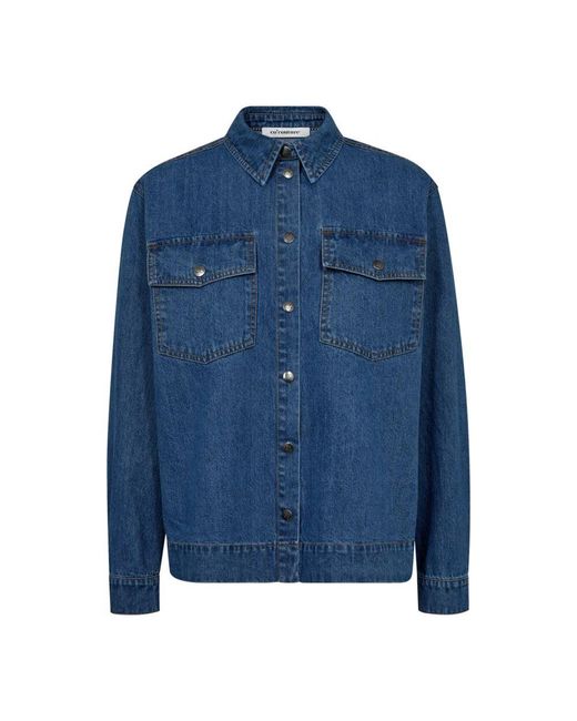 co'couture Blue Denim-bluse mit großen taschen
