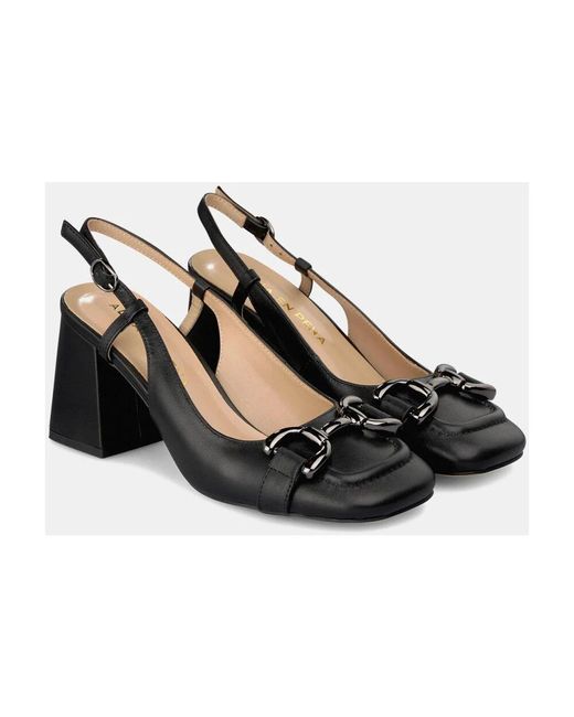 Alma En Pena. Black Quadratischer absatz schnallenschuh