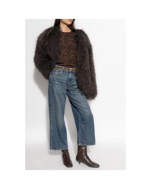 Rag & Bone Tops ,Bruin ,Katoen T-Shirt Van Katoen Met Luipaardprint in het Brown