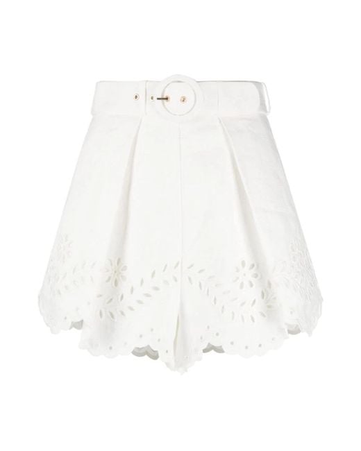 Zimmermann White Short Skirts