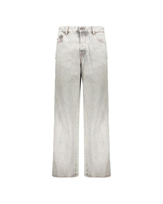 DIESEL Gray Straight Jeans for men