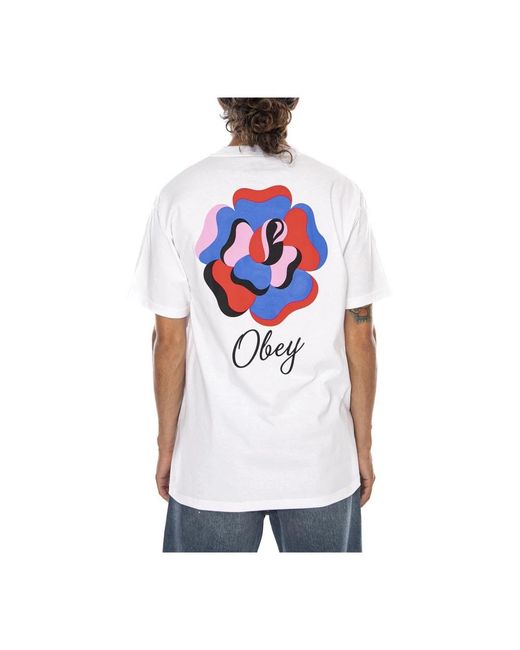 Obey Paper Rose Classic T-Shirt in het White voor heren