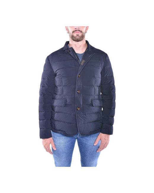 Moorer Jassen ,Blauw ,Wol Klassieke Donsjas Met Wollen Kraag in het Blue voor heren
