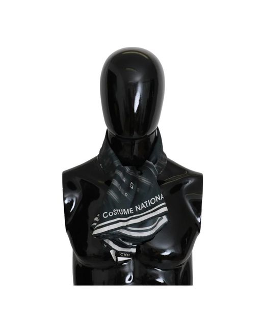 CoSTUME NATIONAL Black Silk Scarves for men