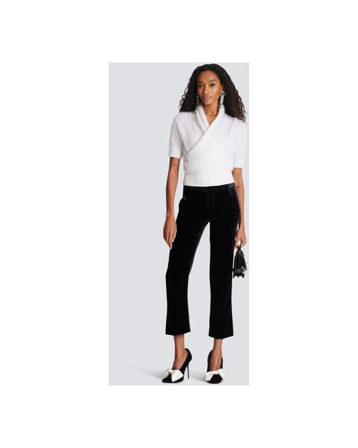 Balmain Black Cropped Trousers