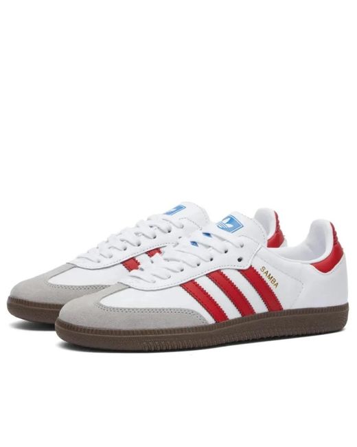 Adidas Originals Schoenen ,Veelkleurig ,Suède Samba Og Wit Scharlaken Sneakers in het White