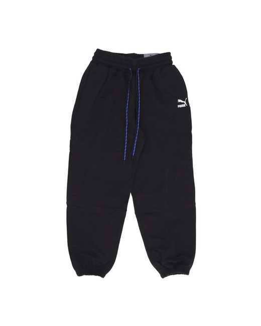 PUMA Broeken ,Zwart ,Katoen Zwarte Lichtgewicht Trainingsbroek Voor Vrouwen in het Blue