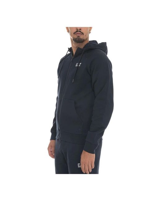 EA7 Blue Zip-Throughs for men