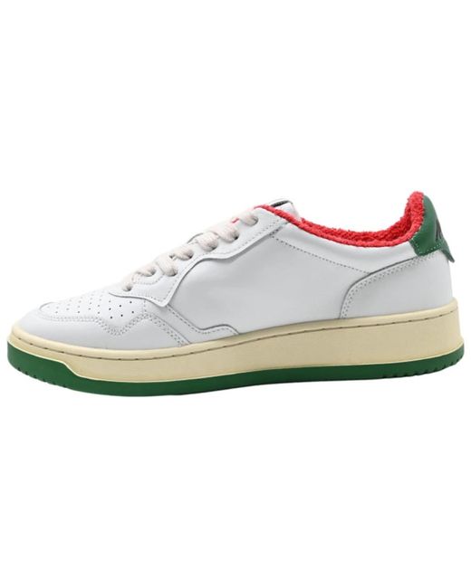 Autry White Rote leder low top sneakers
