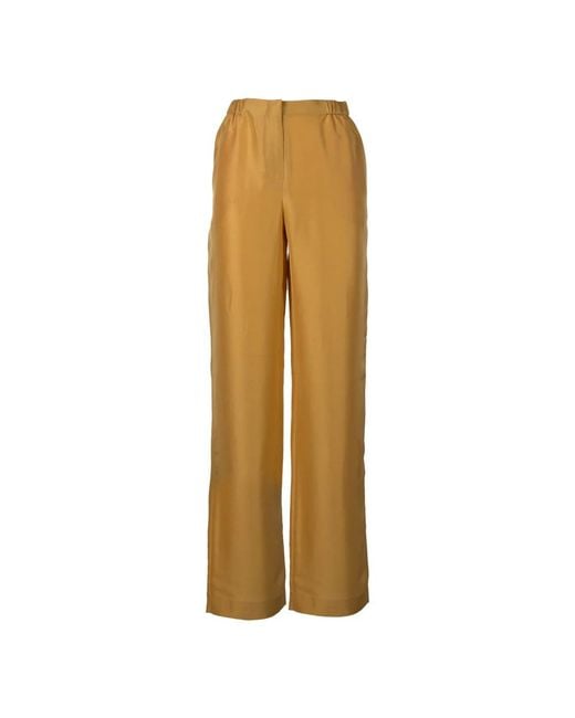 Alberta Ferretti Natural Wide Trousers