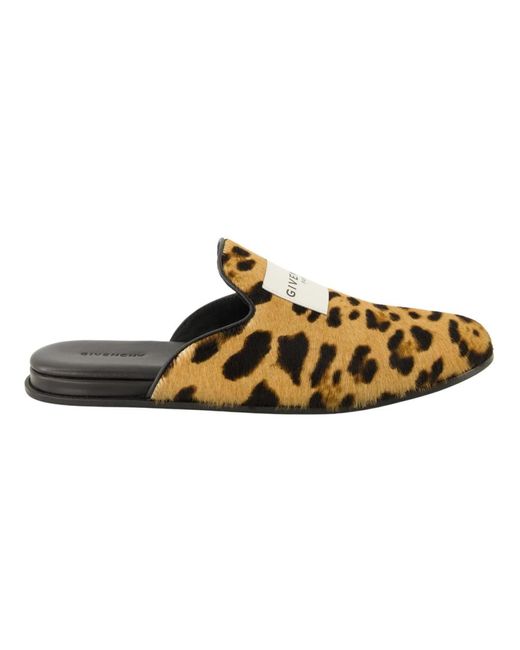 Givenchy Schoenen ,Bruin ,Leer Luipaardprint Platte Muiltjes in het Brown