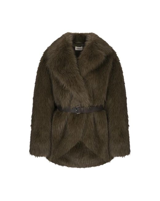 P.A.R.O.S.H. Green Faux Fur & Shearling Jackets