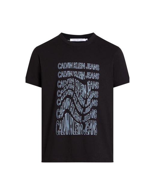 Calvin Klein Recyceltes baumwoll-t-shirt in Black für Herren