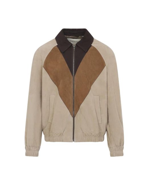 Valentino Brown Leather Jackets for men