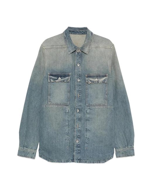 Rick Owens Blue Denim Shirts for men