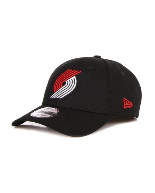 KTZ Accessoires ,Zwart ,Polyester Portland Trail Blazers Gebogen Klep Pet in het Black voor heren