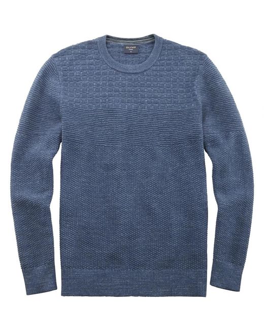 Olymp Rundhals-Strickware in Blue für Herren