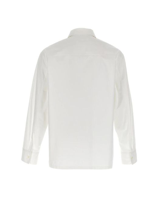 Jil Sander Zip Shirt in het White voor heren