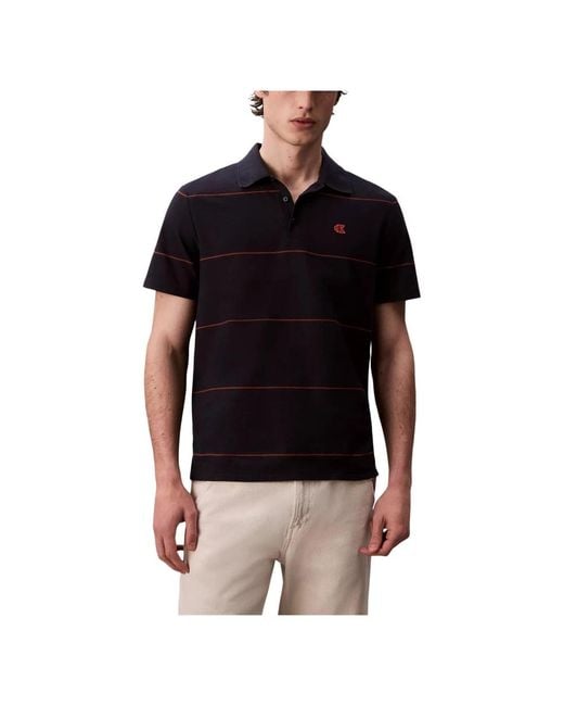 Calvin Klein Black Polo Shirts for men