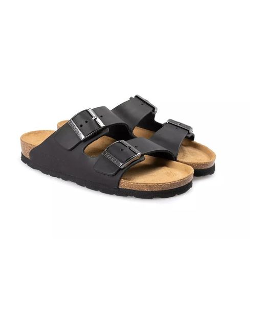 Rohde Schoenen ,Zwart ,Suède Zwarte Damessandaal Met Twee Banden in het Black