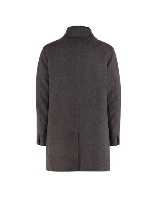 Moorer Gray Single-Breasted Coats for men