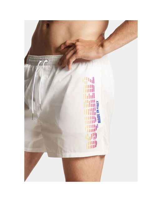 DSquared² Badmode ,Wit ,Midi Boxershorts in het White voor heren
