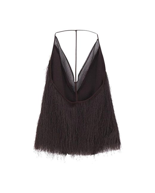 Alysi Black Sleeveless Tops