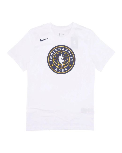 Nike Fitness ,Wit ,Katoen 2024 Nba All-Star Game Logo Tee in het White voor heren