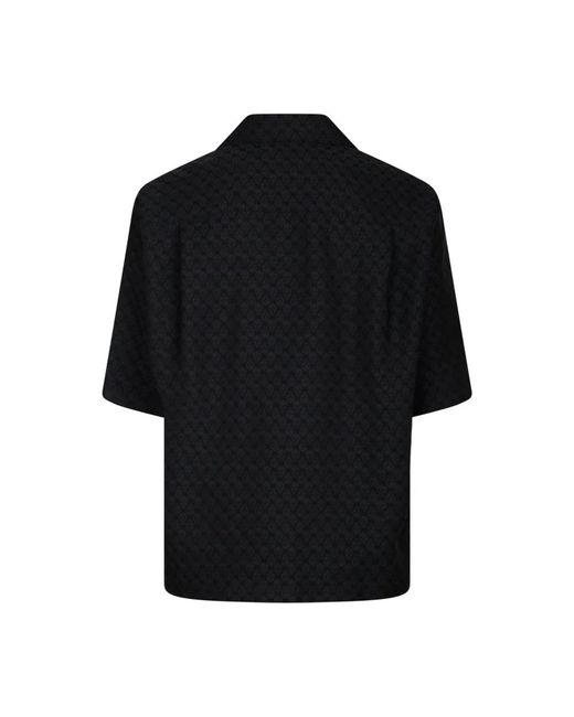 McQueen Black Short Sleeve Shirts for men