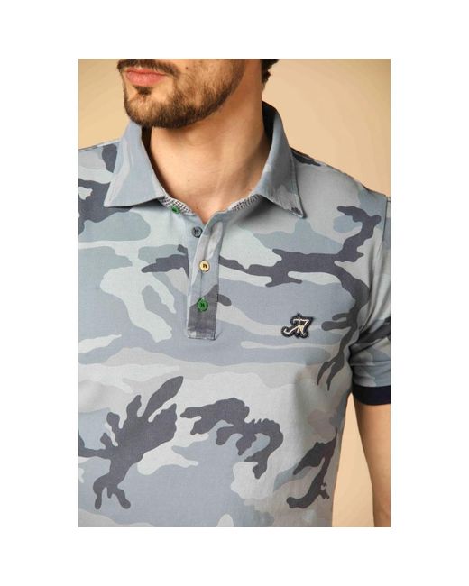 Mason's Camouflage print polo in Blue für Herren