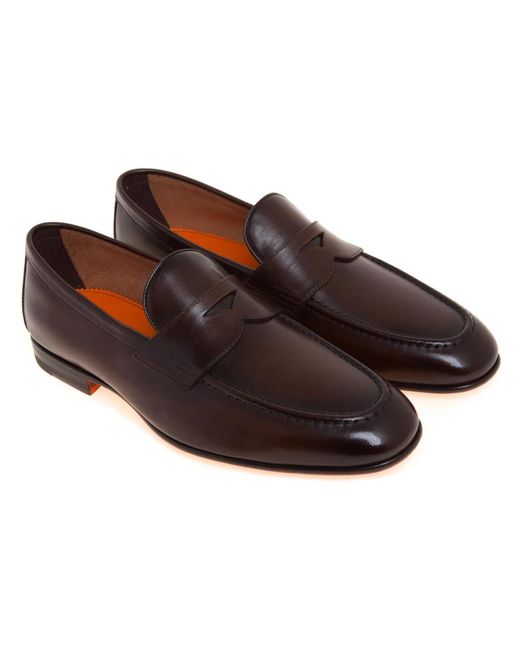 Santoni Brown Loafers for men