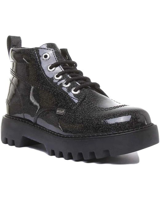 Kickers Black Lace-Up Boots