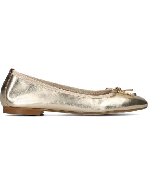 Lina Locchi Natural Goldene Lederballerinas Mit Schleife