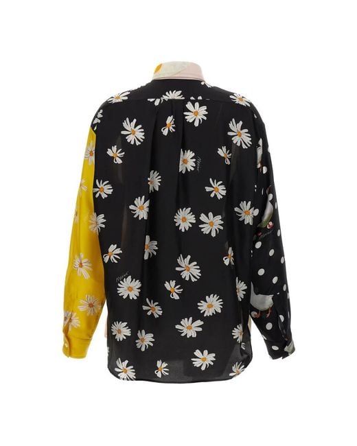 Moschino Patchwork Zijden Overhemd in het Multicolor