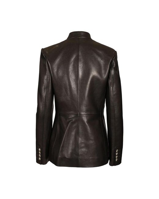 Khaite Black Leather Jackets