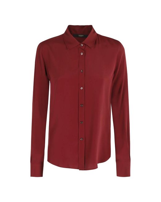 Seventy Overhemden ,Rood ,Crème Lange Mouw Reguliere Kraag Overhemd in het Red