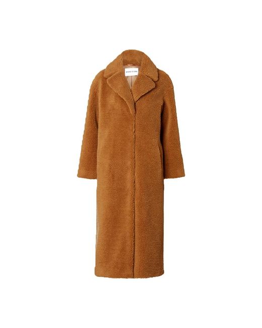 Stand Studio Single-Breasted Coats in het Brown