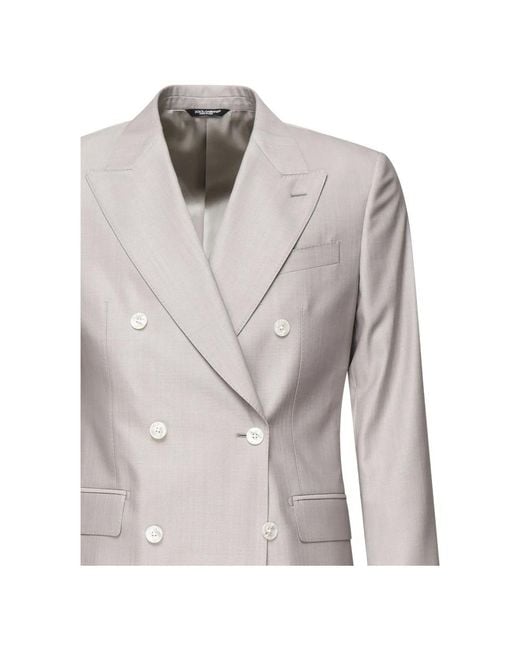 Dolce & Gabbana Gray Double Breasted Suits for men
