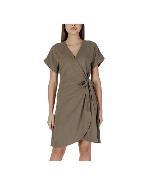 B.Young Green Wrap Dresses