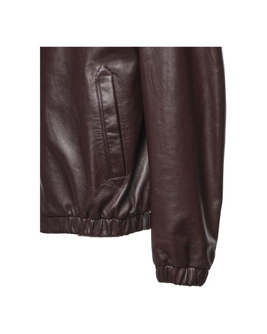 Leather Jackets Canali de hombre de color Brown