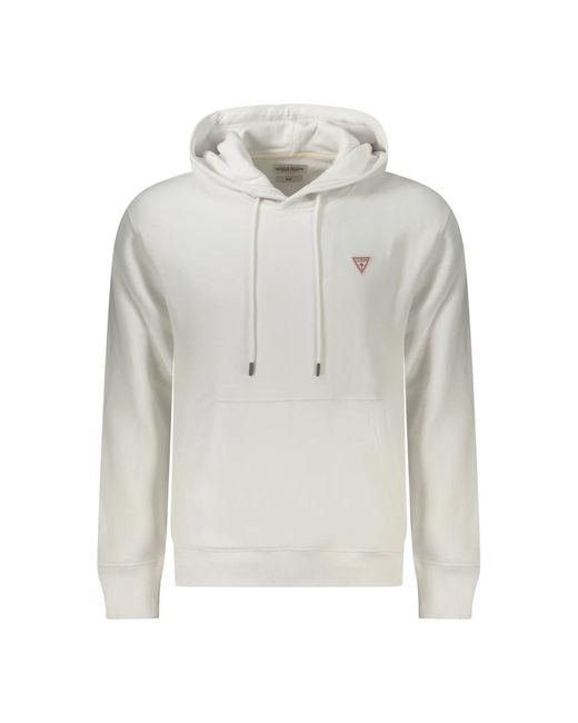 Guess Hoodies & Sweatvesten ,Wit ,Katoen Hoodie Met Lange Mouwen in het Gray voor heren