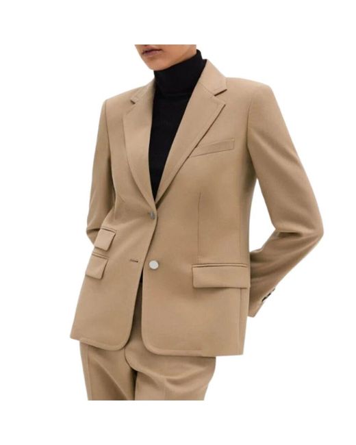 Theory Natural Kamel flanell blazer peak revers